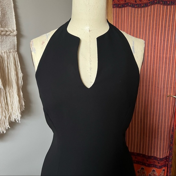 Vintage 90s Ann Taylor black halter formal floor length dress - Picture 2 of 4
